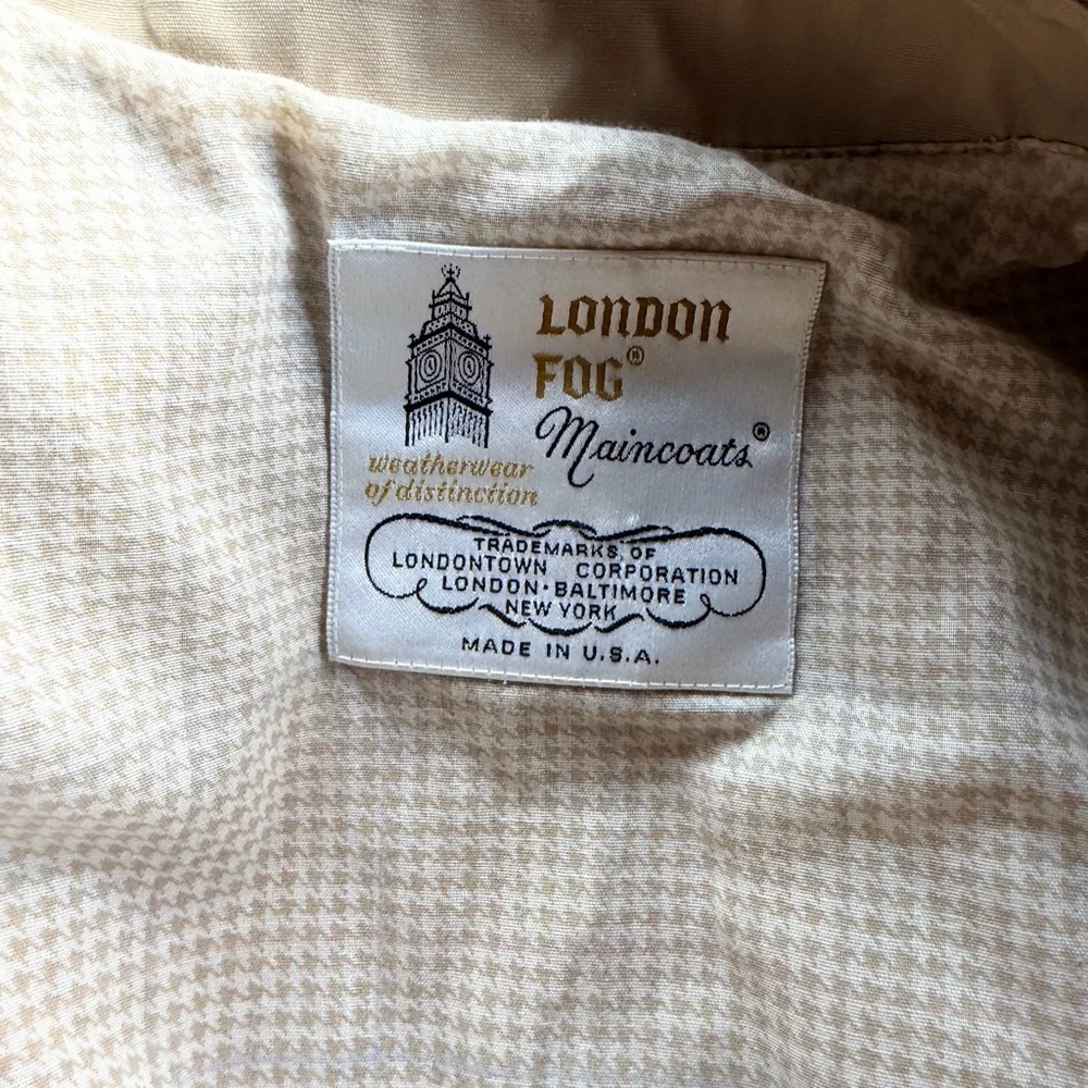 London Fog Beige Houndstooth Coat - Picture 5 of 5